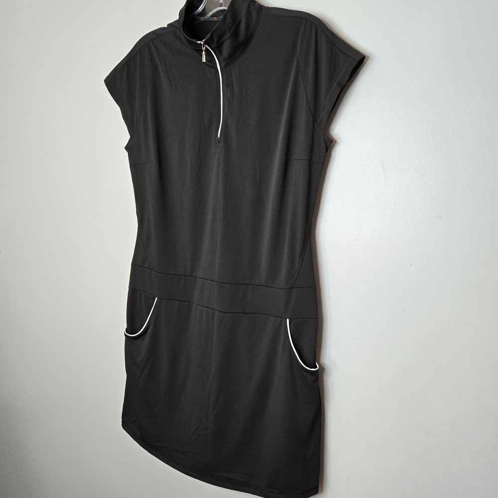 New Adidas Golf Zip Dress W Shorts 2 Pieces Womens Size 10 NWT Black Performance - Picture 6 of 8